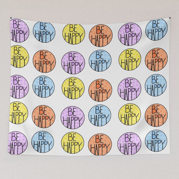 Item preview, Just Be Happy Positive Quote , Colorful Pattern designed and sold by Barolina.