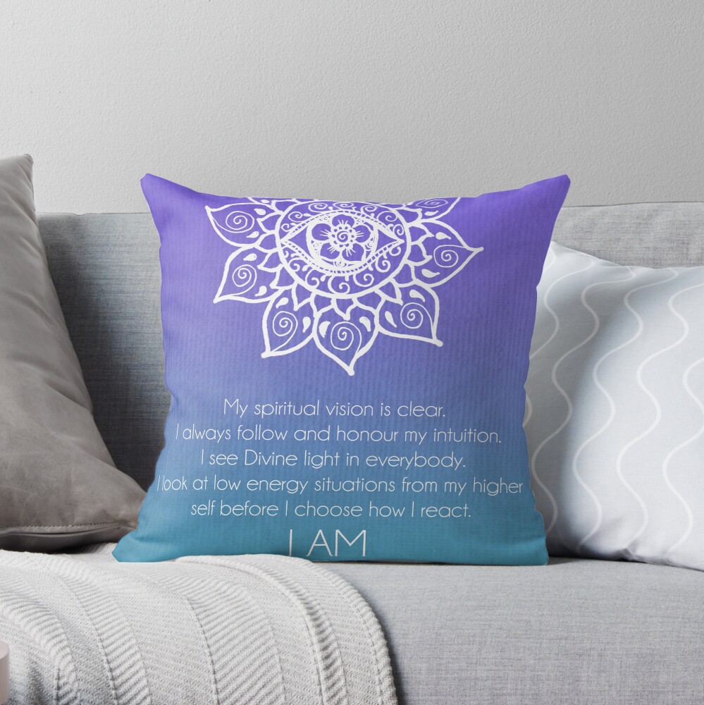Third Eye Chakra Affirmation Throw Pillow