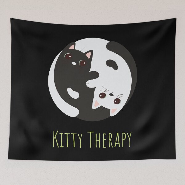 Item preview, Kitty Therapy My Cat Is My Therapist Zen Yin Yang Cats designed and sold by Nathalie Aynié.