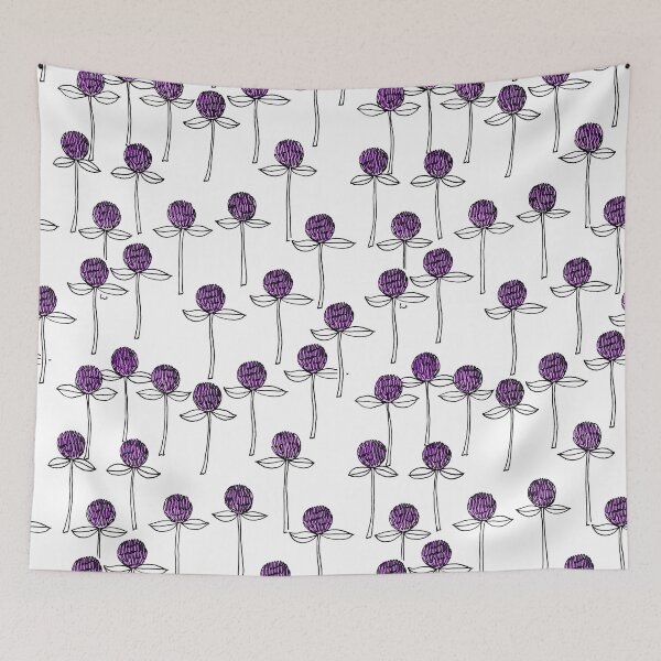 Item preview,  Tiny purple globe amaranths white background designed and sold by soisaowalak.