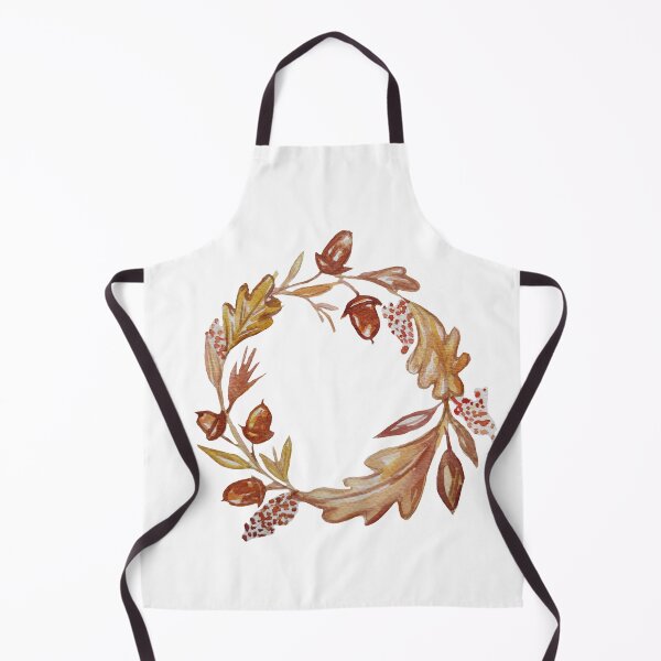 Item preview, Autumn wreath in watercolors, fall leaves wreath in watercolors pattern designed and sold by Ala Lopatniov.