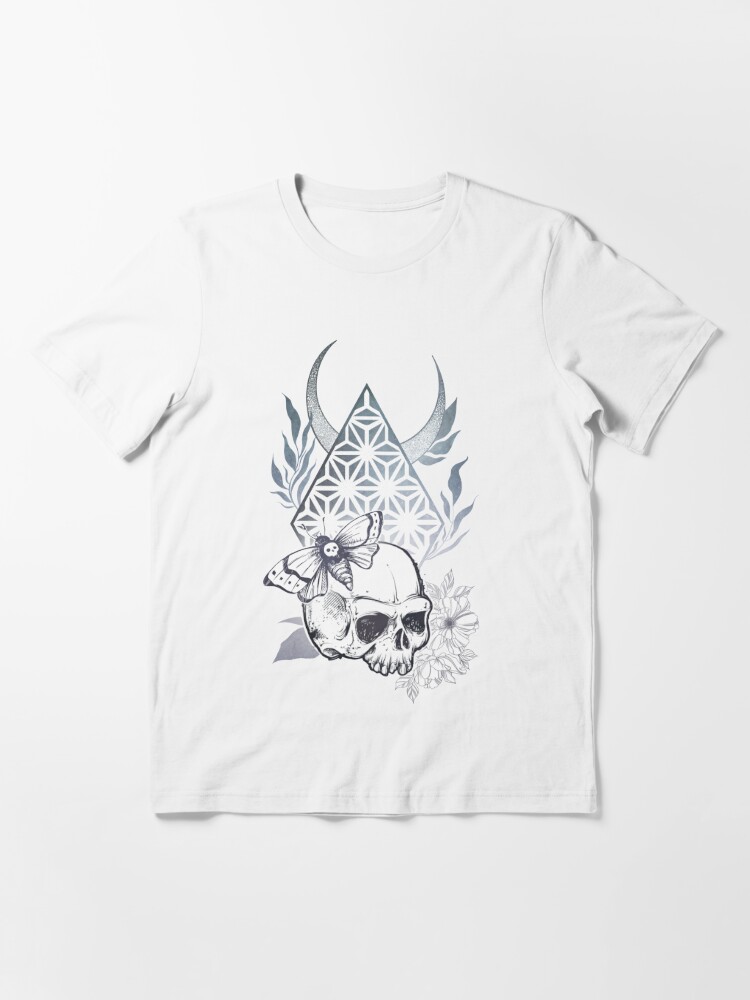 Mens Womens Skull Moth Triangle Geometry S-XXXL White Cotton T-shirt Tshirts Tee