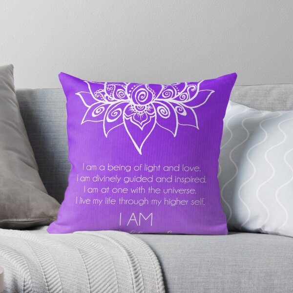 Crown Chakra Affirmation Throw Pillow