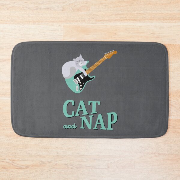 Item preview, Relaxed Cat on Guitar | Persian | Catnap designed and sold by Fluffy-Vectors.
