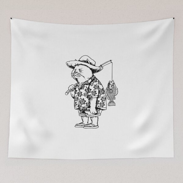 Item preview, Silhouette Cat Goes Fishing designed and sold by GeeHanz.