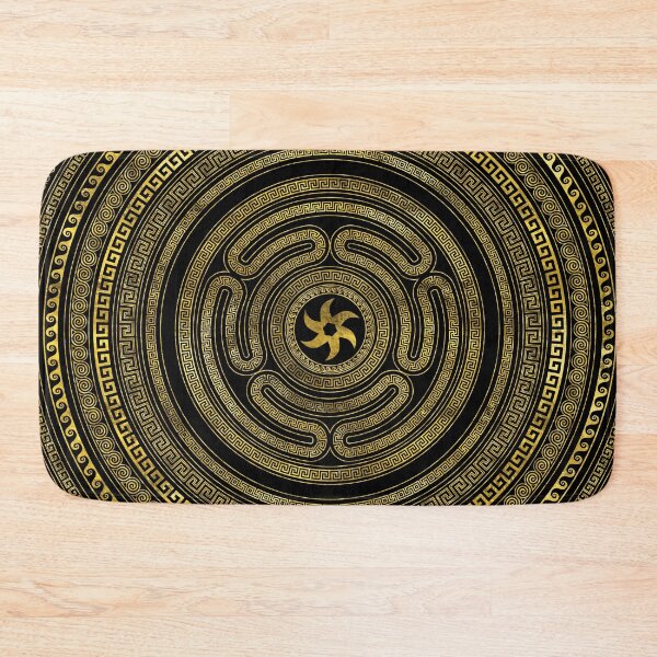 Item preview, Hecate Wheel Greek Key Black and Gold designed and sold by k9printart.