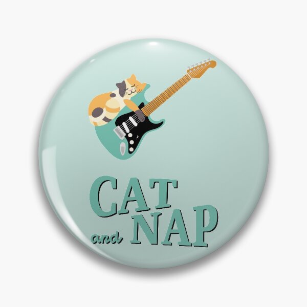 Item preview, Relaxed Cat on Guitar | Calico | Catnap designed and sold by Fluffy-Vectors.