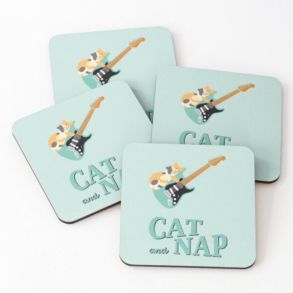 Item preview, Relaxed Cat on Guitar | Calico | Catnap designed and sold by Fluffy-Vectors.