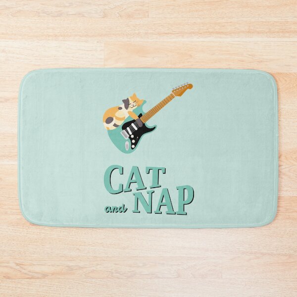 Item preview, Relaxed Cat on Guitar | Calico | Catnap designed and sold by Fluffy-Vectors.