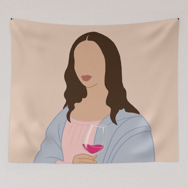 Item preview, Mona Lisa with red wine designed and sold by Lexthellamasart.