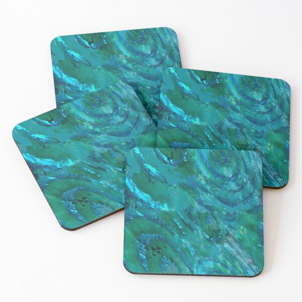 Item preview, spiral turquoise emerald aquamarine sea colors abstract designed and sold by Maria Mihailova.