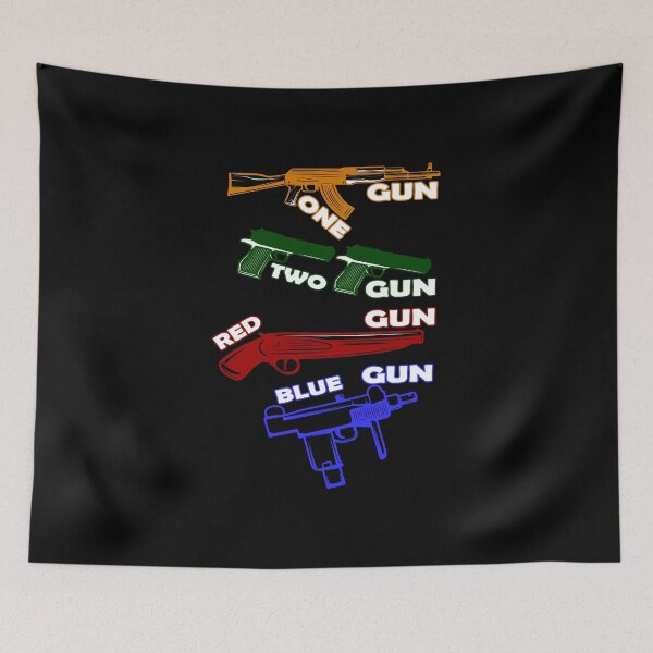 Item preview, One Gun Two Gun Red Gun Blue Gun designed and sold by oussimakh.