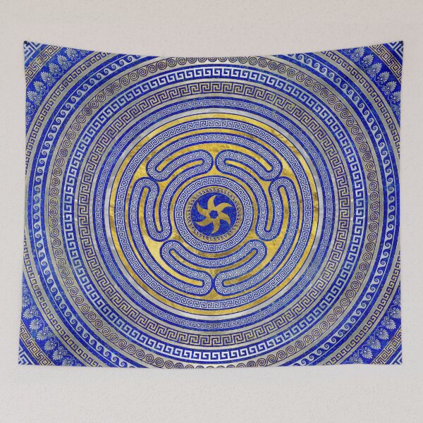 Item preview, Wheel of Hecate Greek Key Ornament designed and sold by k9printart.