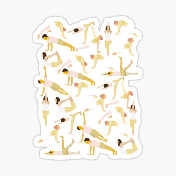 Yoga poses for Navel Chakra Manipura by YogaMap/YogicFoods Sticker