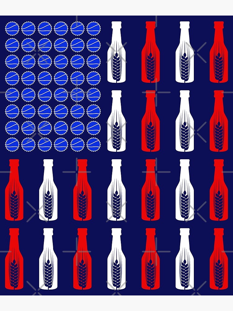 "Patriotic Beer Bottle USA Flag " Poster by Oakeeoo Redbubble