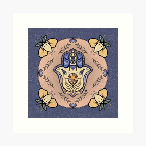 Hamsa "Nun" Lámina artística