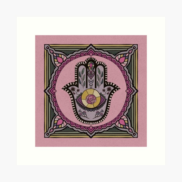 Hamsa "Rosa" Lámina artística