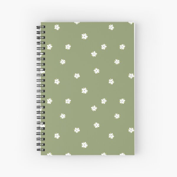 Elderflowers on green, sparse Spiral Notebook