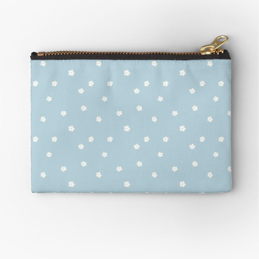 Elderflowers on baby blue, sparse Zipper Pouch