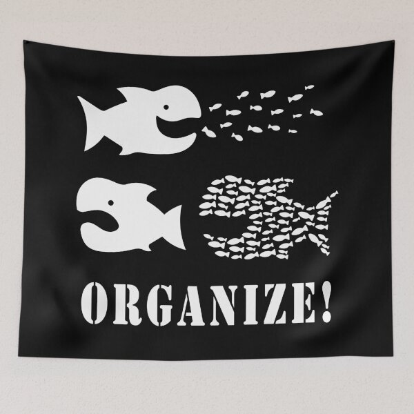Item preview, Unite, Eat the Rich, Revolution, Organize Fish designed and sold by ArtOfRebellion.