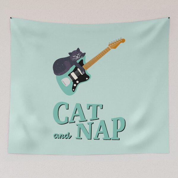 Item preview, Space Cat on Offset Guitar | Gift Ideas | Catnap designed and sold by Fluffy-Vectors.