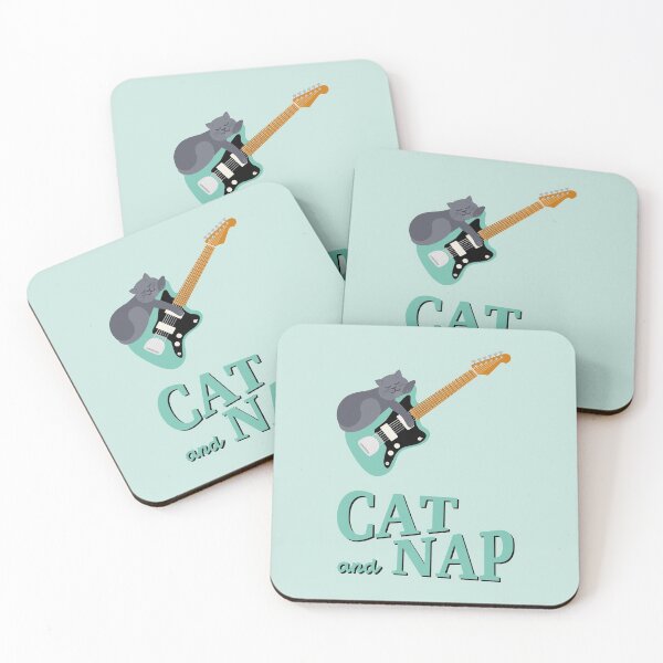 Item preview, Relaxed Cat on Surf Guitar | British Shorthair | Catnap designed and sold by Fluffy-Vectors.