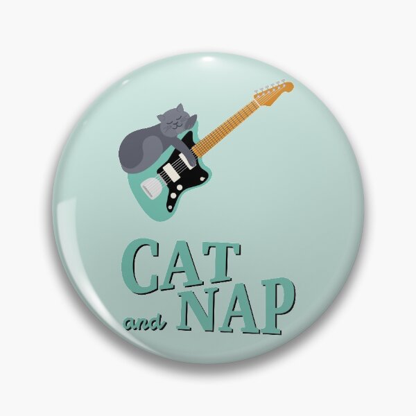 Item preview, Relaxed Cat on Surf Guitar | British Shorthair | Catnap designed and sold by Fluffy-Vectors.
