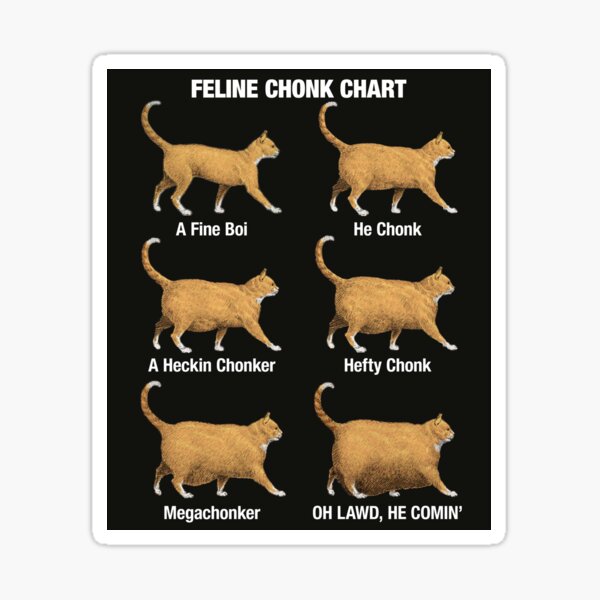 Feline Conk Chart, Funny Chonk Cat Meme | Poster