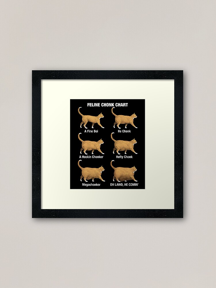 Feline Conk Chart, Funny Chonk Cat Meme | Poster