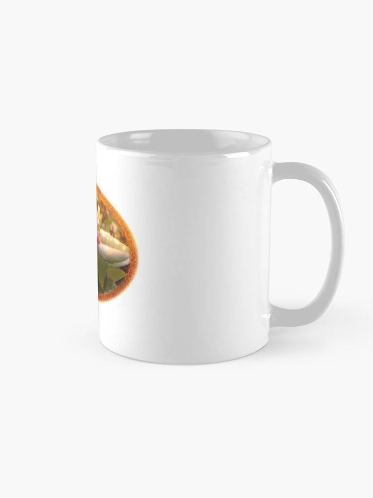 Thumbnail 5 of 6, Coffee Mug, Twin Red Ochna Serrulata Flowers with Golden Brown Framing designed and sold by AheraRoses.