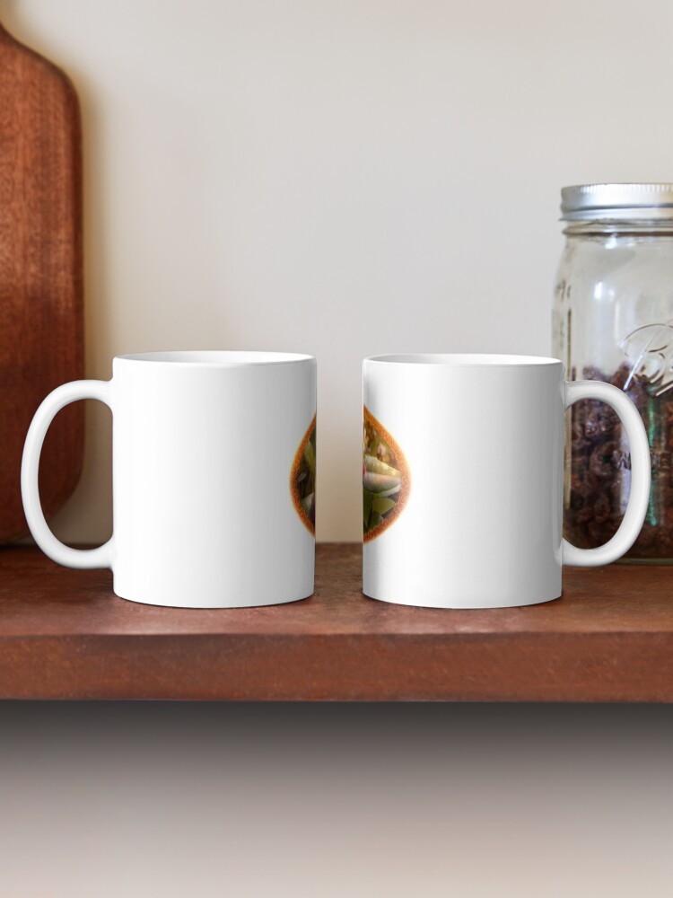 Thumbnail 2 of 6, Coffee Mug, Twin Red Ochna Serrulata Flowers with Golden Brown Framing designed and sold by AheraRoses.