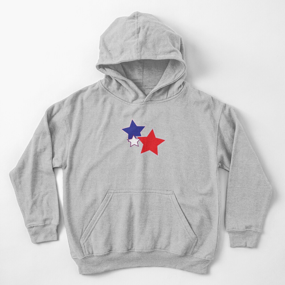 Grey Hoodie — Blue Stars