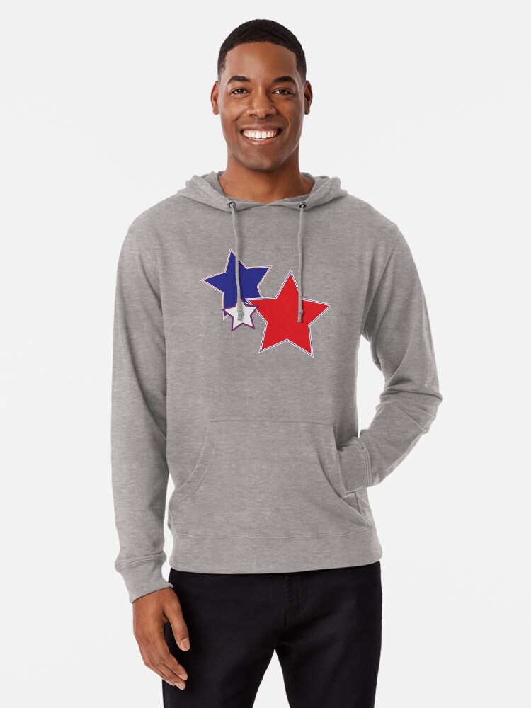 Grey Hoodie — Blue Stars