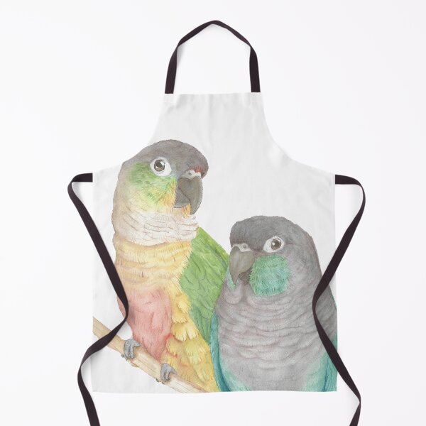 Item preview, Green-cheeked conure and turquoise conure watercolor portrait designed and sold by L'Atelier Oranjade.