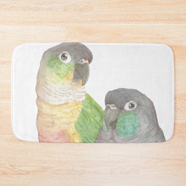 Item preview, Green-cheeked conure and turquoise conure watercolor portrait designed and sold by L'Atelier Oranjade.