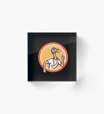 Turkey Runner Thumbs Up Cartoon Acrylic Block
