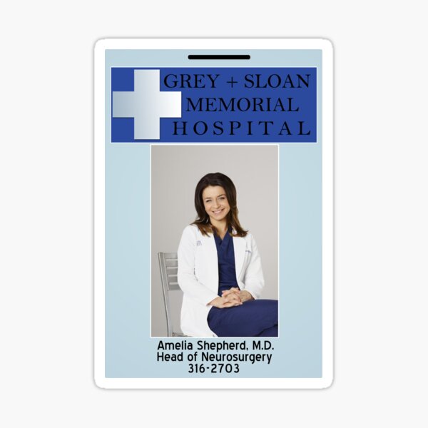 Amelia Shepherd ID Badge Sticker