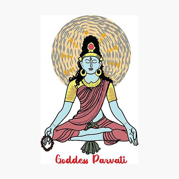 Goddess Parvati, she is the Hindu goddess of fertility, love, beauty, harmony, marriage, children, and devoted; as well as of divine strength and power. Photographic Print