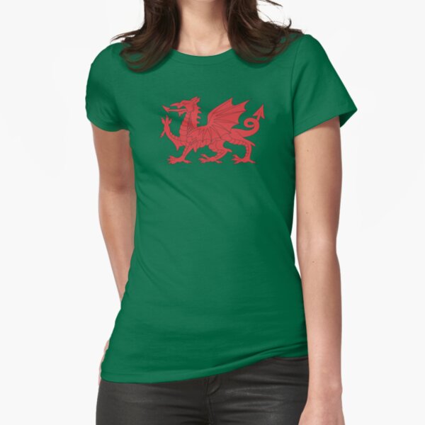 Welsh Red Dragon Wales T Shirt Fitted T-Shirt