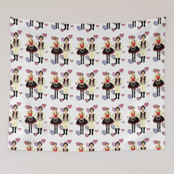 Item preview, Klara and Kuba, from Moravia, Czech folk boy and girl, folk hearts designed and sold by Folkiestore.
