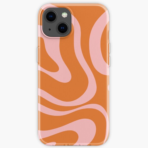 Liquid Candy Retro Abstract Pattern in Pink and Orange iPhone Soft Case
