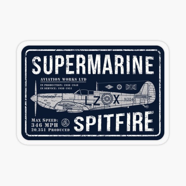Vista previa del artículo con la obra «Spitfire Supermarino», diseñado y vendido por 909 Apparel®.