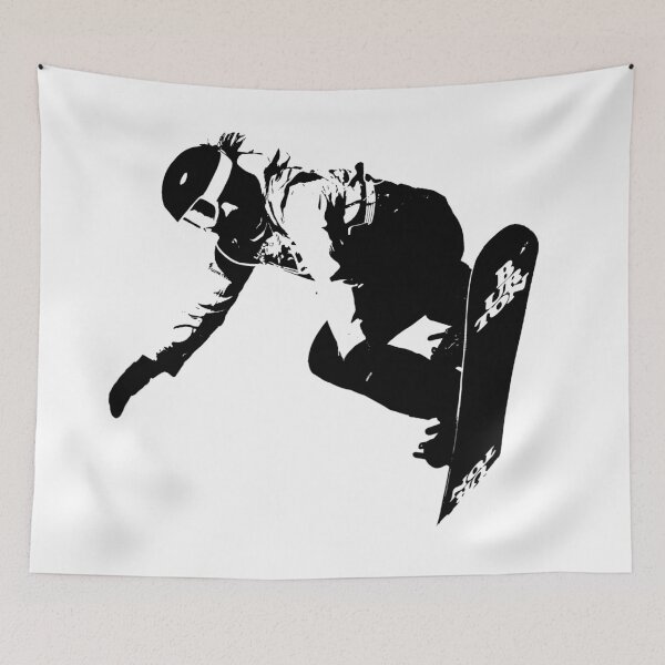 Item preview, Vector art of a snowboarder during air trick designed and sold by graphicassault.