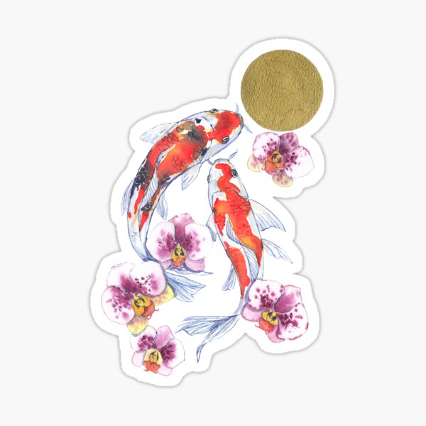 Carpes et Orchidées Sticker