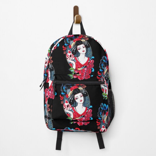 Item preview, Geisha and kitsune retro tatoo designed and sold by Petitelulu.