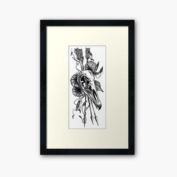 Vulture skull  Framed Art Print
