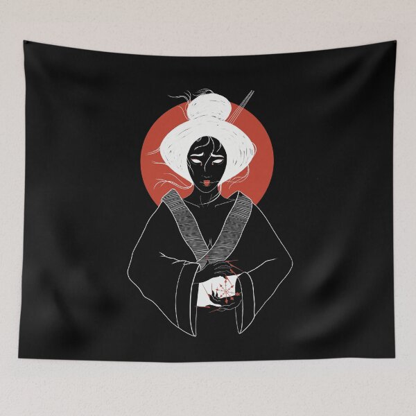 Item preview, Yuki Onna Yokai / Japanese Snow Woman - Japanese Yokai / Japanese Mythology (White Outline) designed and sold by Diamantina-ai.