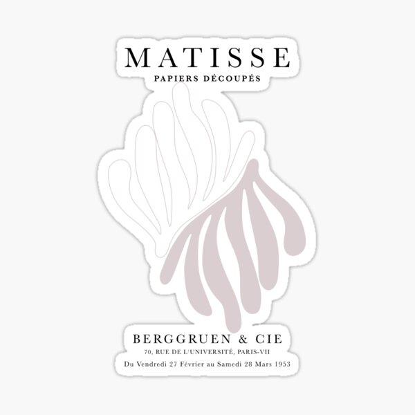 Henri Matisse Flower. Paper Decoupes Art Rose kinda pink, Matisse Cutout's Sticker