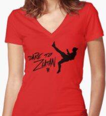 Welcome to Old Trafford Zlatan Ibrahimovic Women's Fitted V-Neck T-Shirt