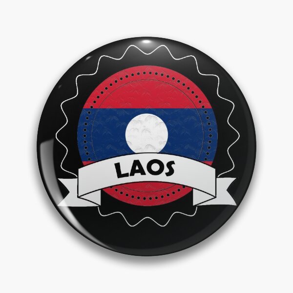 Item preview, Laos Emblem-Badge-Flag designed and sold by Gina-Driada.